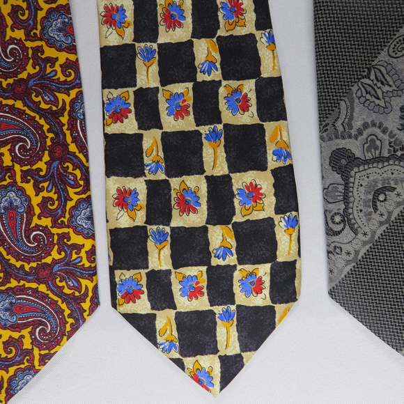 Lot 5 A. Picci Seta Di Como Mens Tie Silk Paisley - Picture 4 of 8